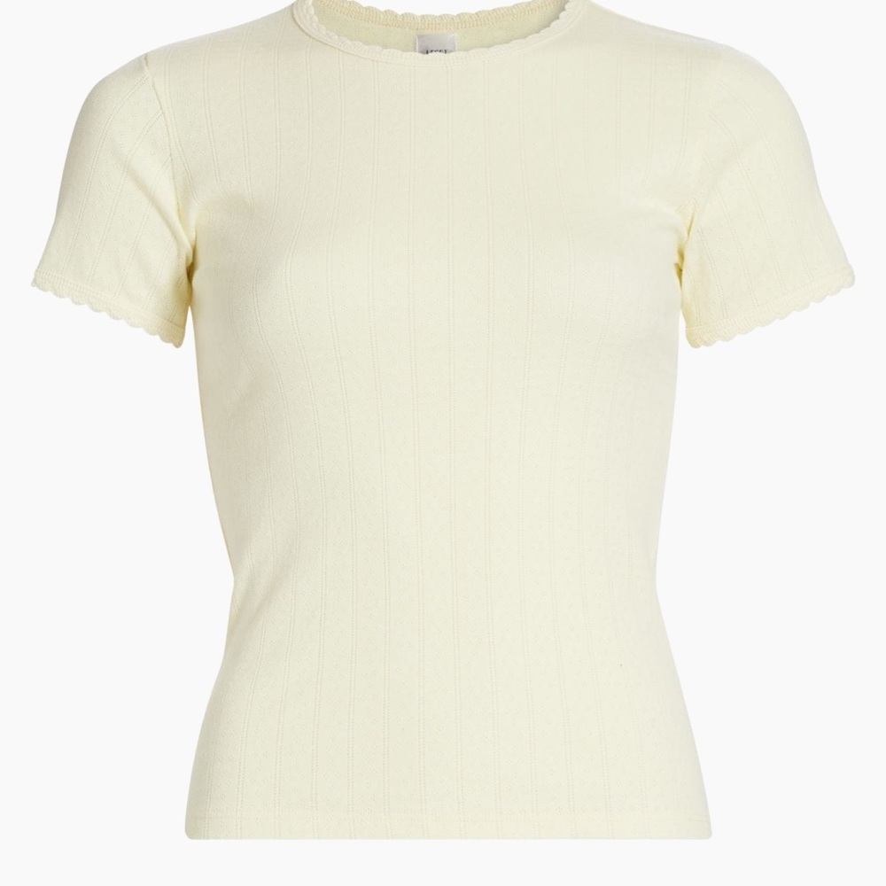 LESET NWT pointelle crew neck t-shirt